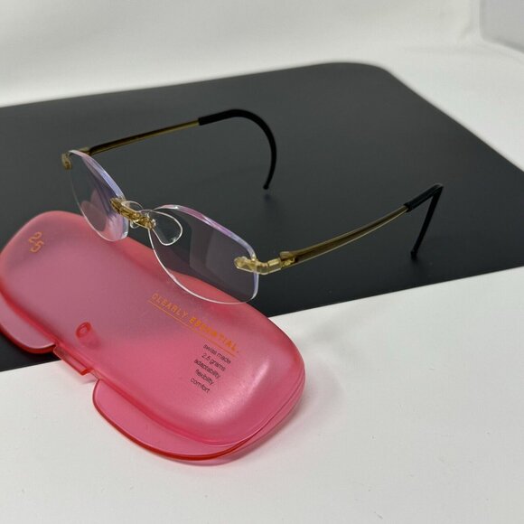 Eyephorics Eyeglasses  Clear Brown Swiss Rimless Frame Only  Read - Picture 3 of 12